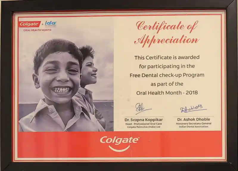 Colgate Certificate