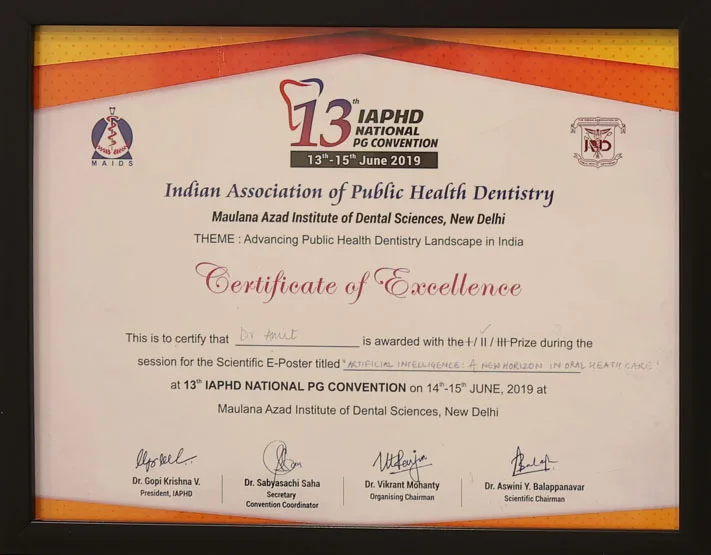 IAPHD Certificate